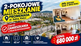 Na sprzedaż 2-pokojowe mieszkanie z dużym balkonem w Promenadzie, ścisłe centrum