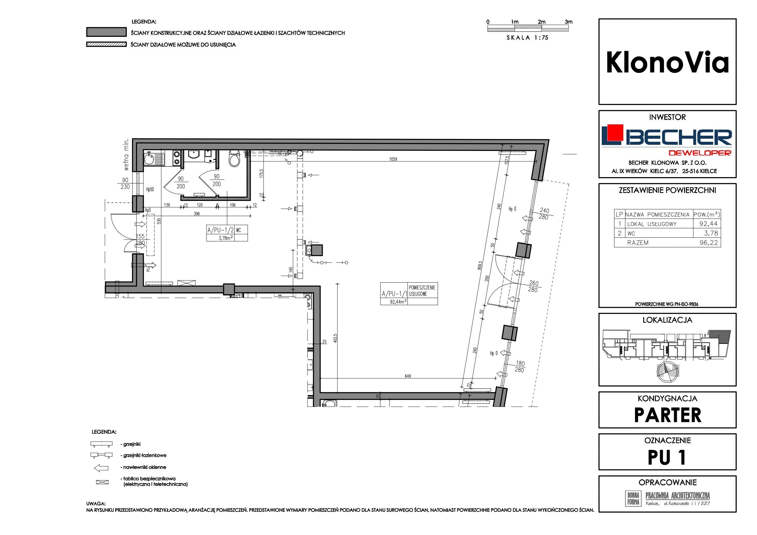 Lokal usługowy do wynajęcia – ul. Klonowa, Kielce