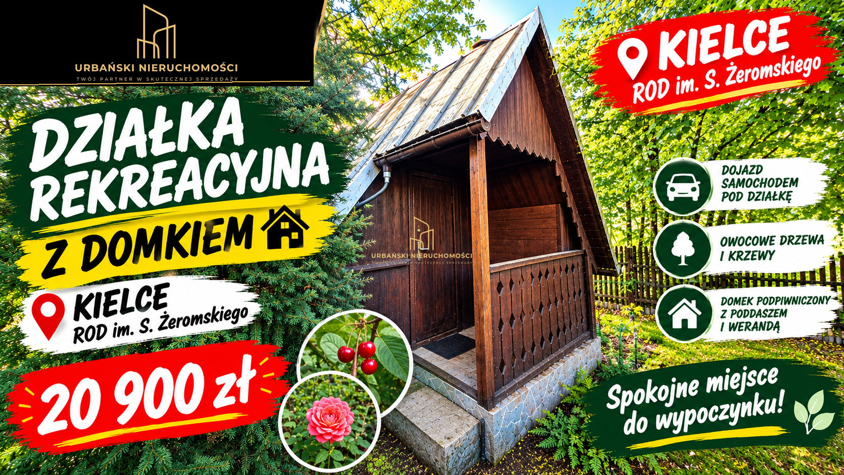 Działka rekreacyjna ROD z drewnianym domkiem w cenie miejsca postojowego!