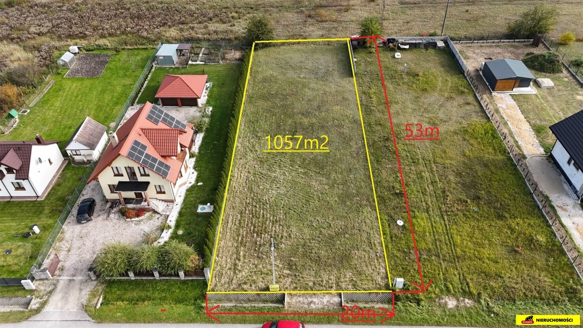 Działka budowlana 1057m2|Media|Oksa|