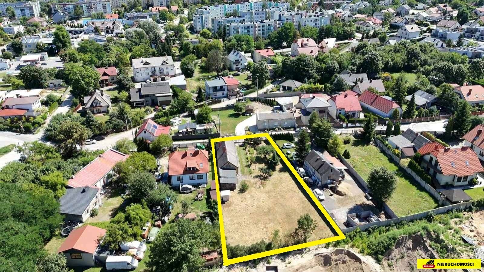 Działka  budowlana 1247 m² z starym domem, Kielce