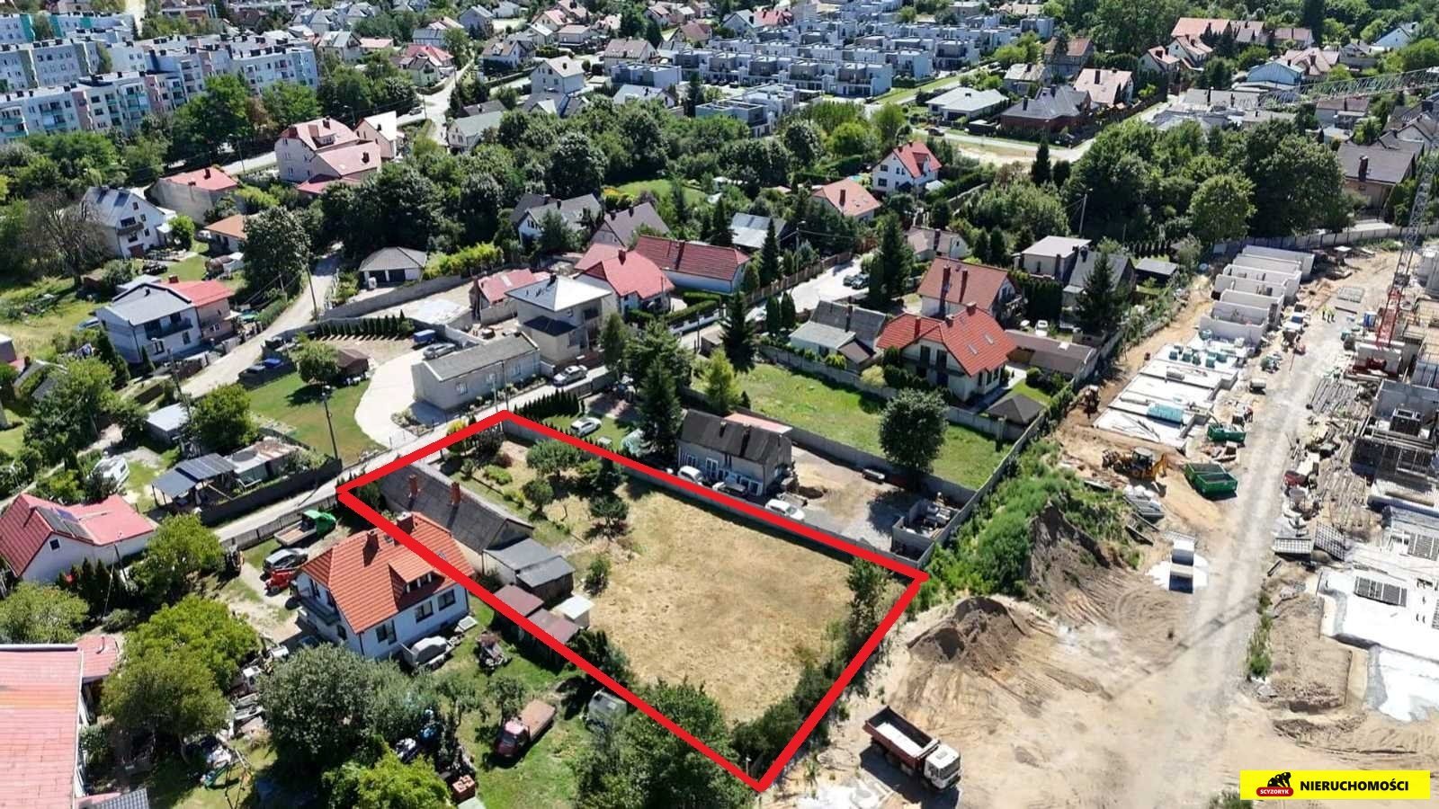 Działka  budowlana 1247 m² z starym domem, Kielce