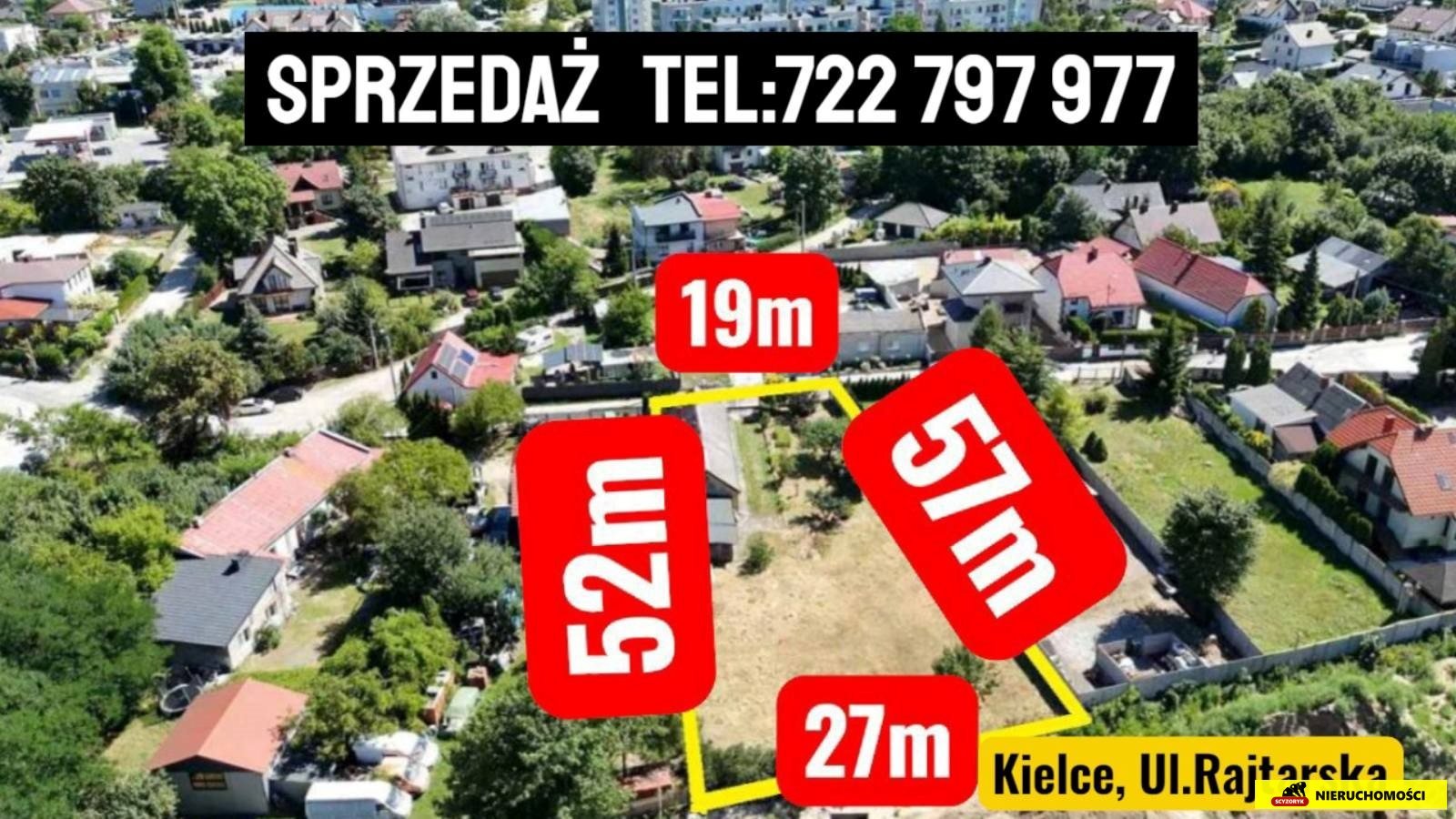 Działka  budowlana 1247 m² z starym domem, Kielce