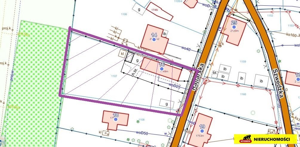 Działka  budowlana 1247 m² z starym domem, Kielce