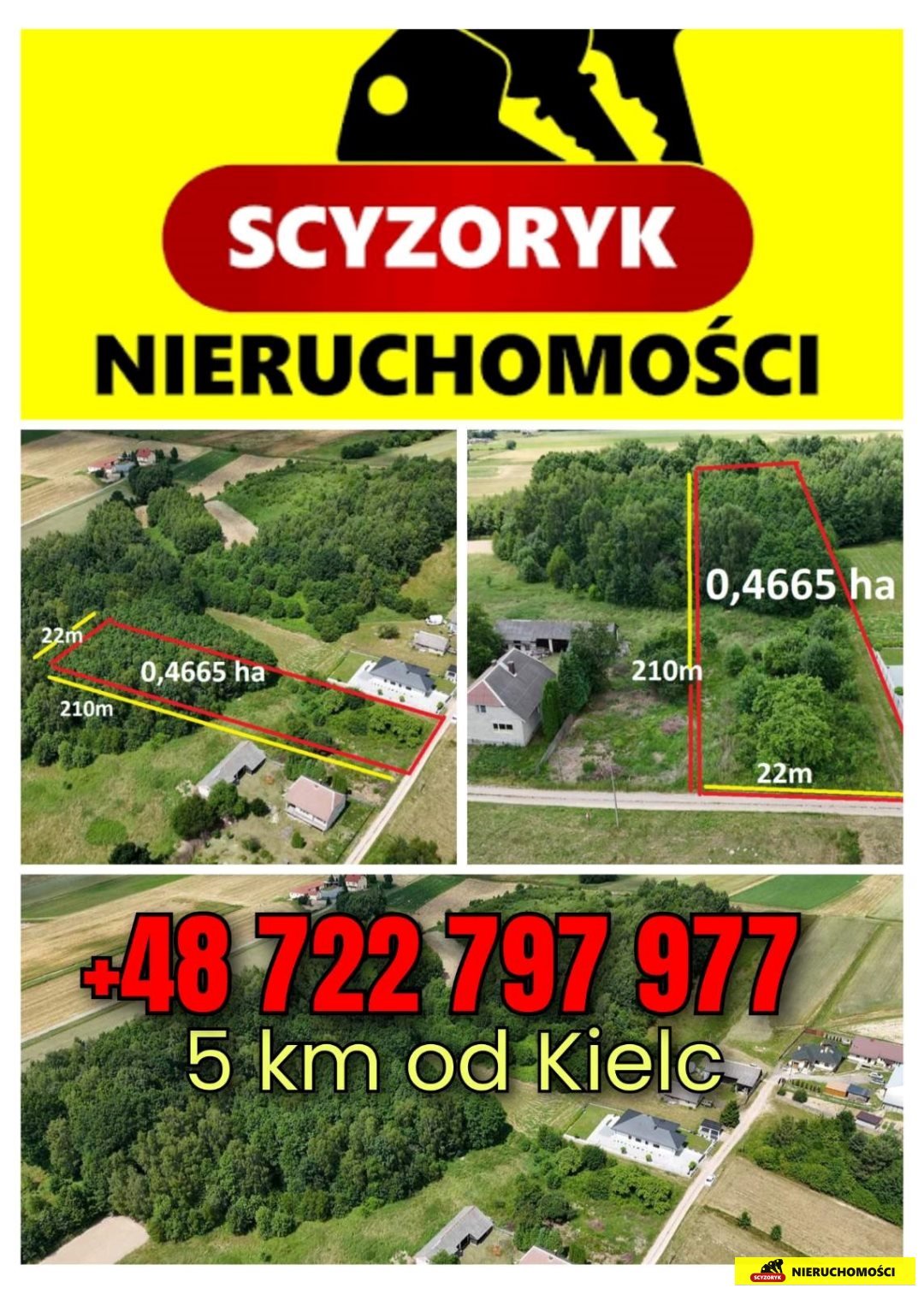 Działka rolno-budowlana  4665 m²  Masłow Pierwszy