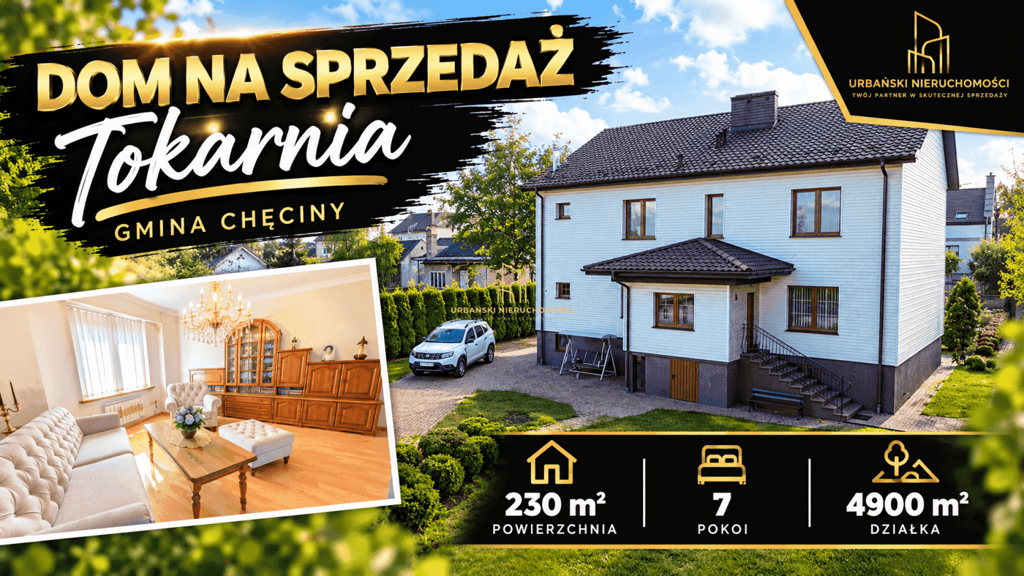 Dom na sprzedaż – Tokarnia, gmina Chęciny | 230 m² | 7 pokoi | działka 4900 m²
